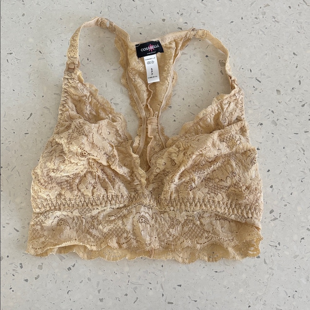 Cosabella Lace Nursing Bralette in Light Tan Sz small